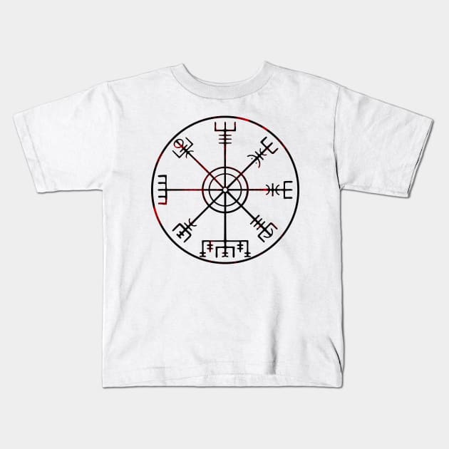 Viking Compass Kids T-Shirt by mailboxdisco